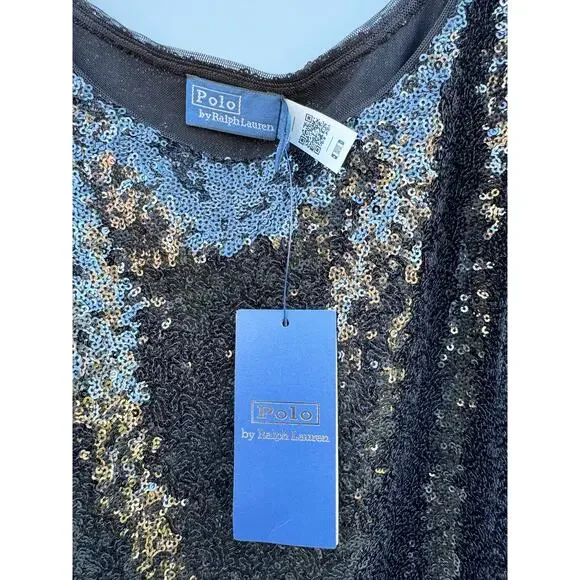 NWT POLO RALPH LAUREN Sequin Scoopneck Maxi Tank Dress 8